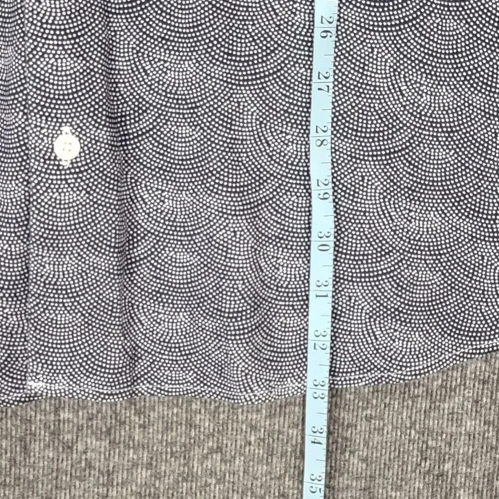 Banana Republic Shirt Mens XXL Blue Polka Dot Camo Print Linen Blend Long Sleeve
